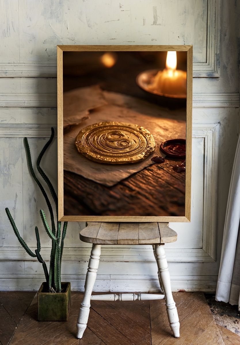 Wax Seal Candlelight Fantasy Print. room preview