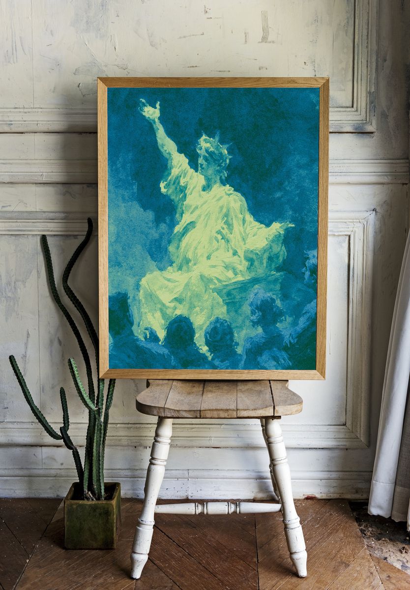Statue of Liberty Underwater Print. — room view 1