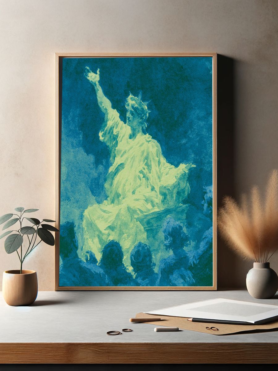 Statue of Liberty Underwater Print. — room view 2