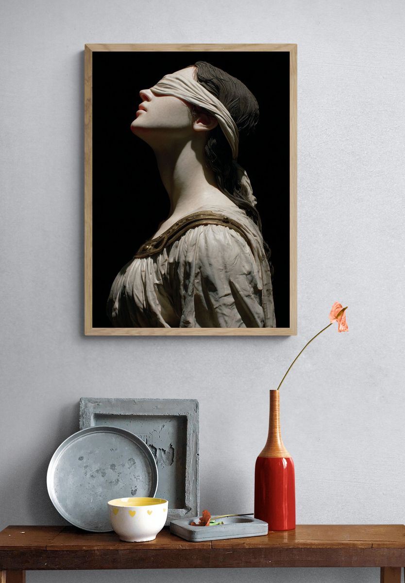 Blindfolded Classical Bust Print. — room view 3