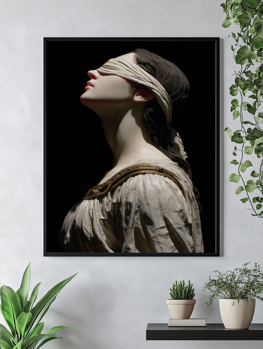 Blindfolded Classical Bust Print. — room view 4