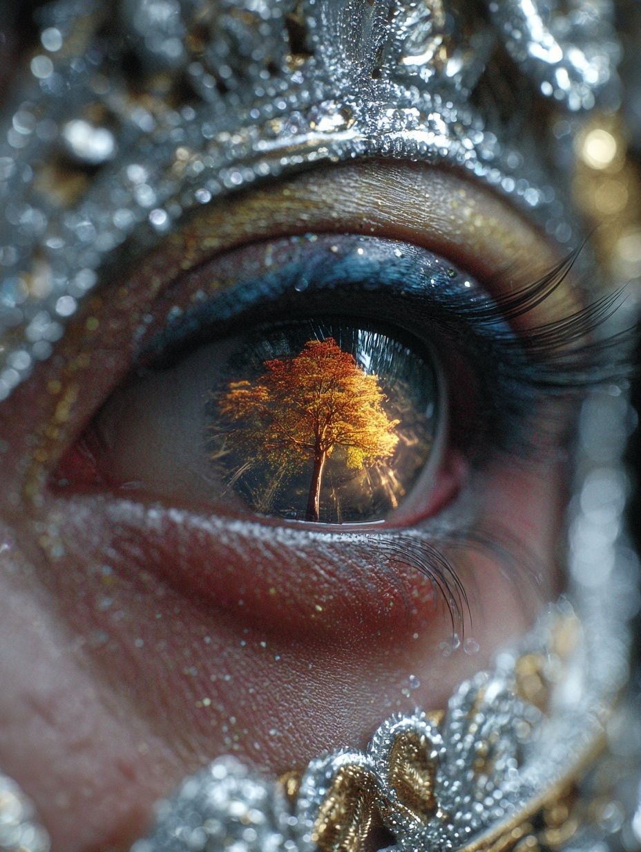Autumn Tree Eye Surrealism Print. poster — fine-art art