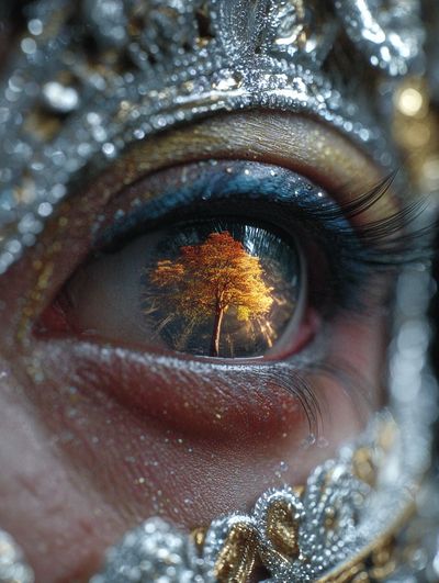 Autumn Tree Eye Surrealism Print. poster print