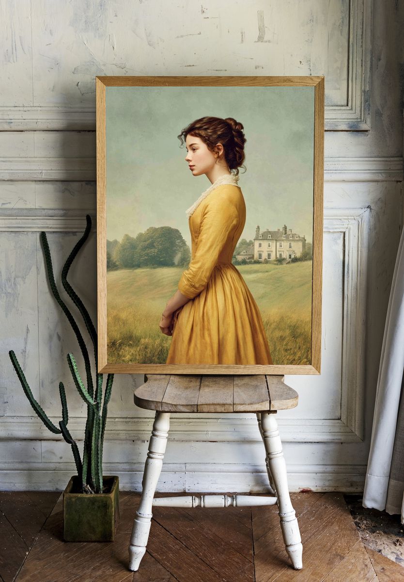 Victorian Portrait Landscape Print. — room view 1
