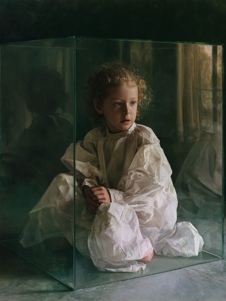 Child in Glass Box Fine-Art Poster. poster detail