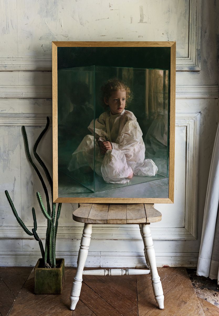 Child in Glass Box Fine-Art Poster. room preview