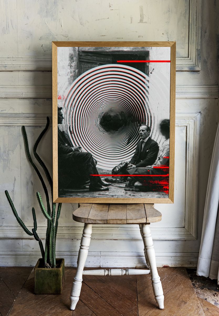 Surreal Tunnel Conversation Print. room preview