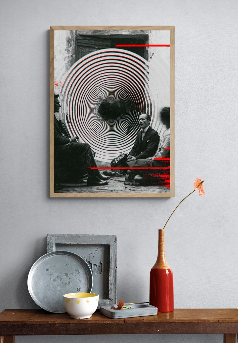 Surreal Tunnel Conversation Print. — room view 3