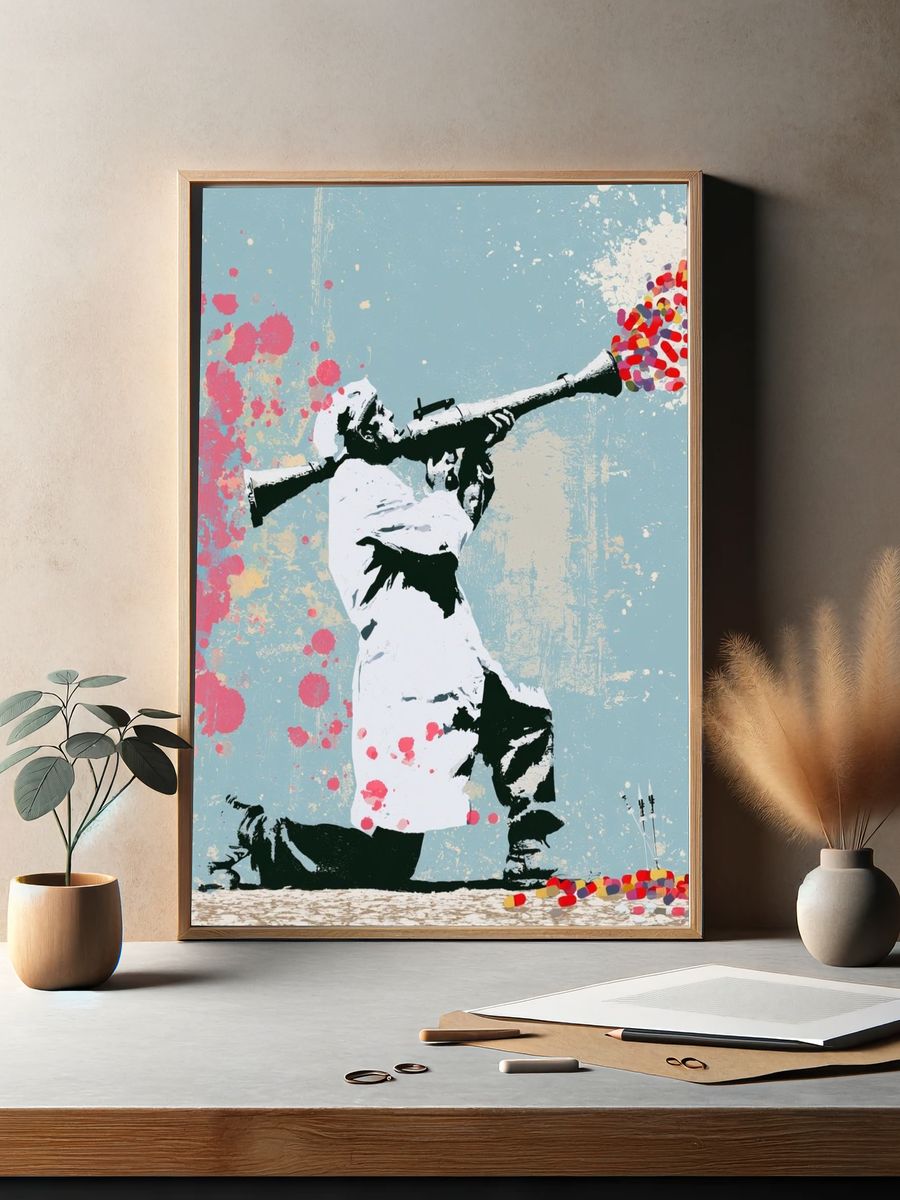Banksy-Style Protest Art Print. — room view 2