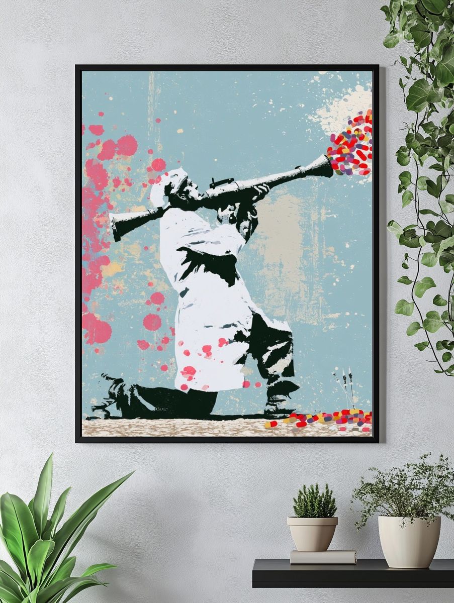 Banksy-Style Protest Art Print. — room view 4