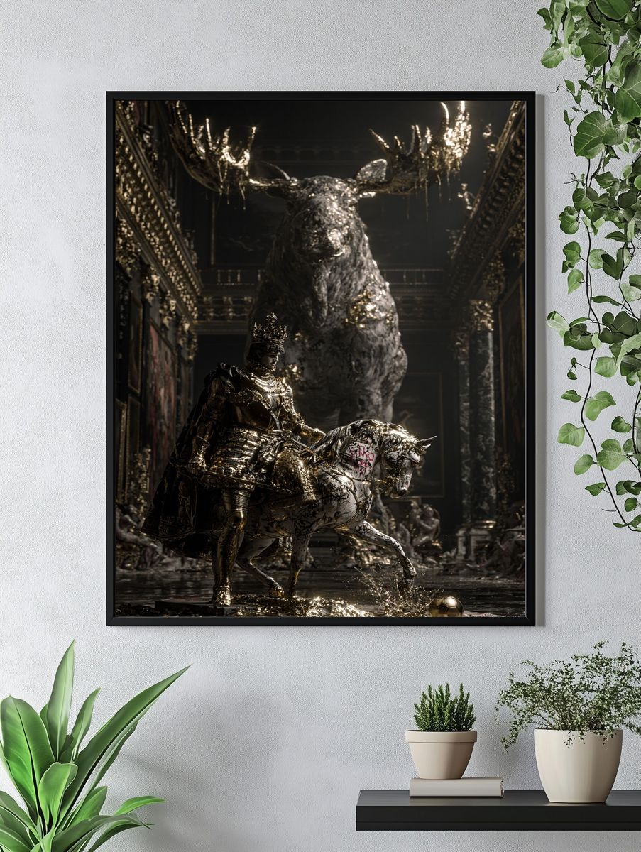 Gilded Knight and Horse Poster. — room view 4
