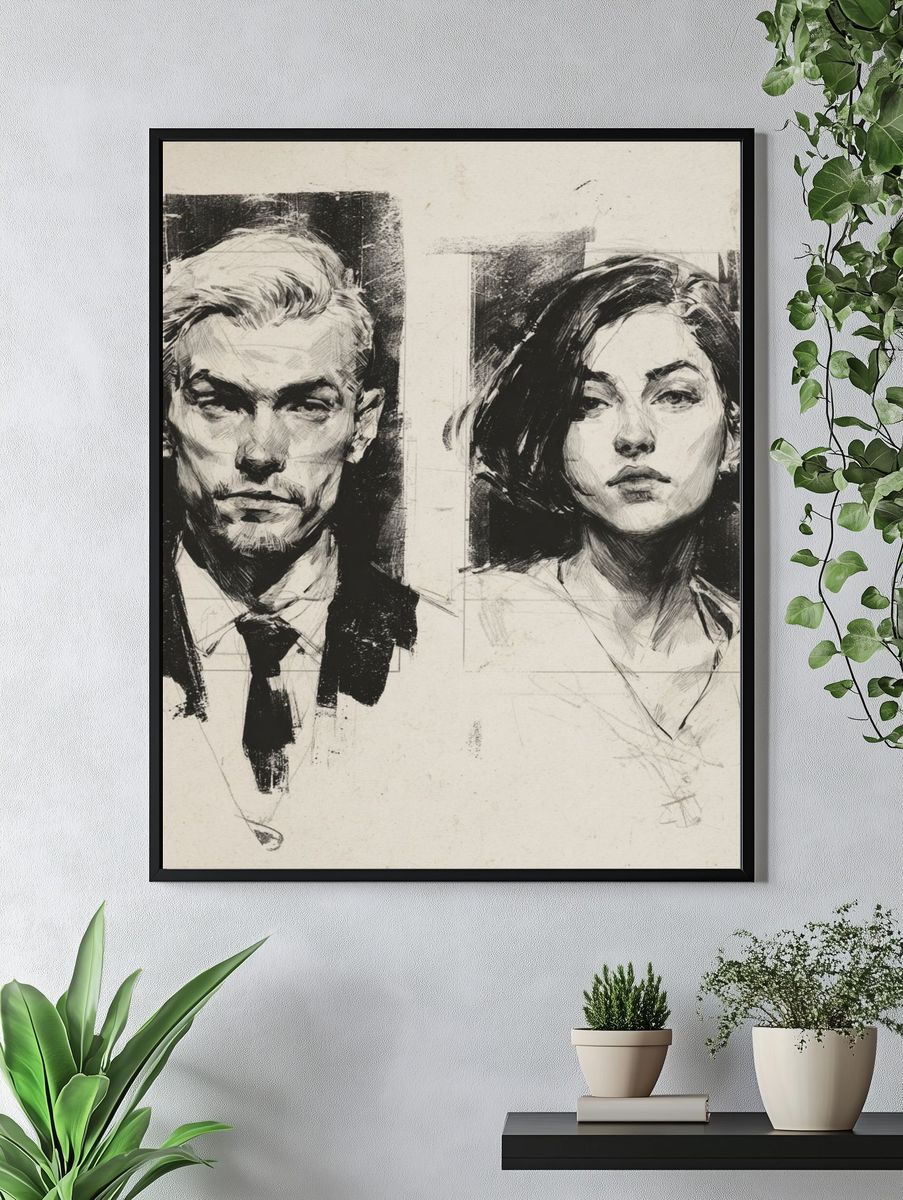 Dual Portrait Ink Poster. — room view 4