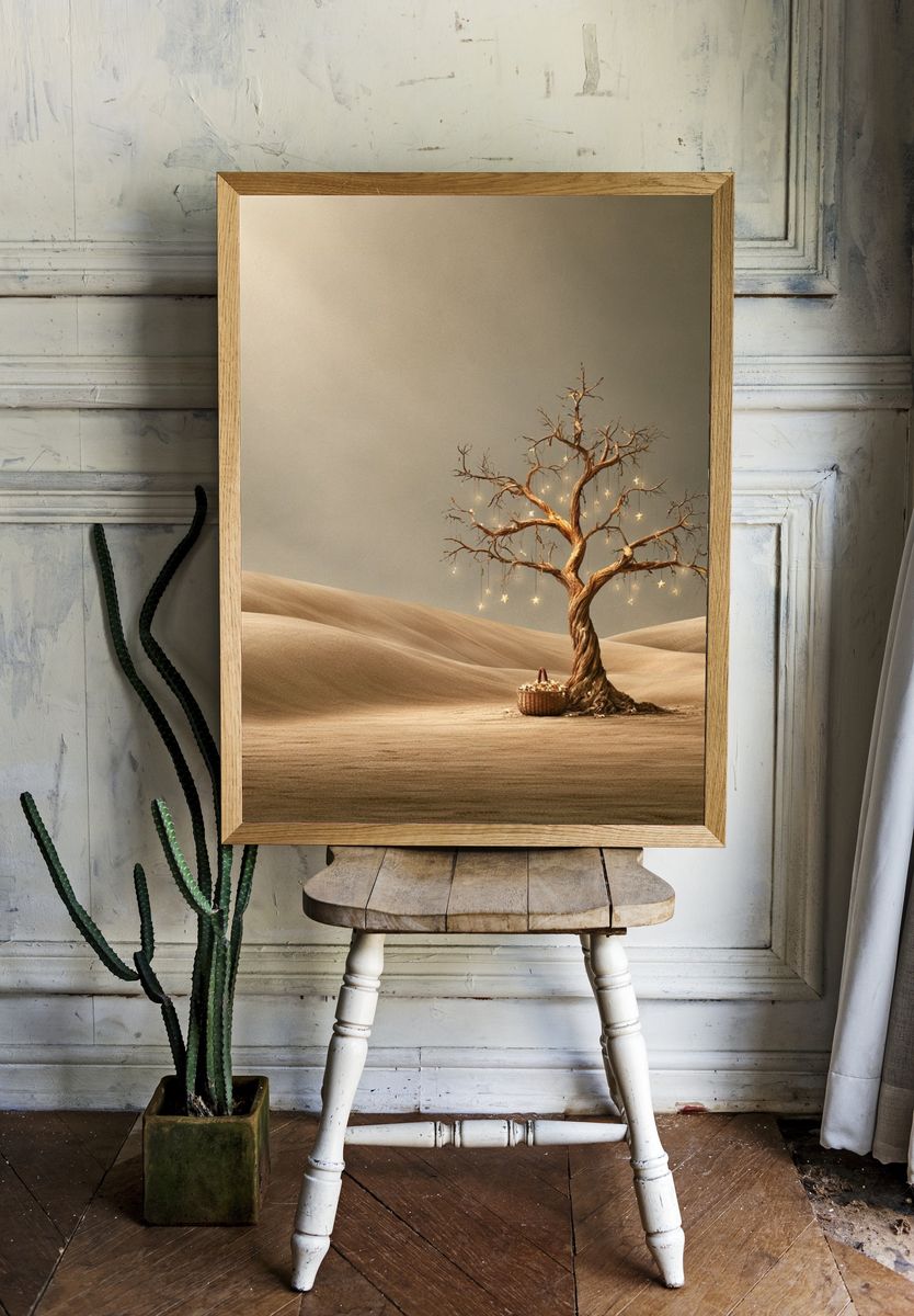 Enchanted Desert Tree Print. room preview