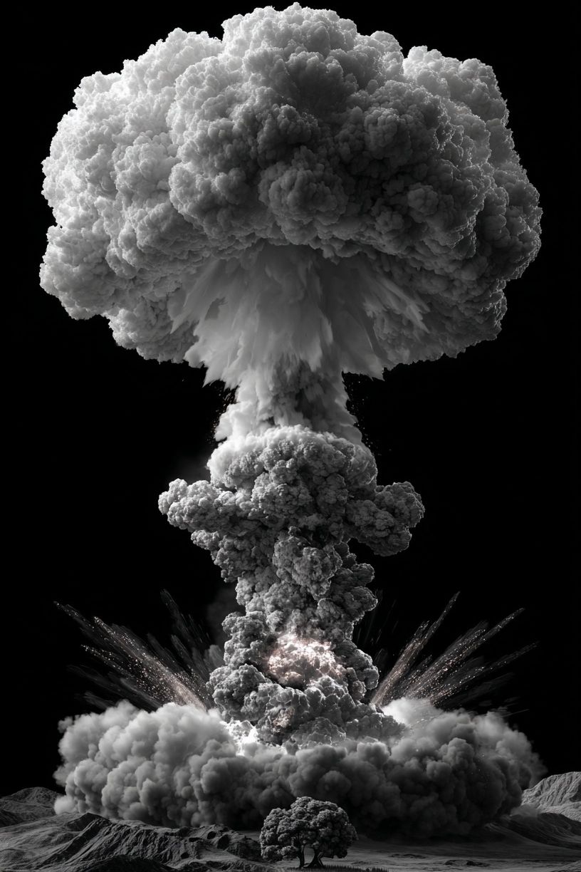 Atomic Mushroom Cloud Surreal Print. poster — fine-art art