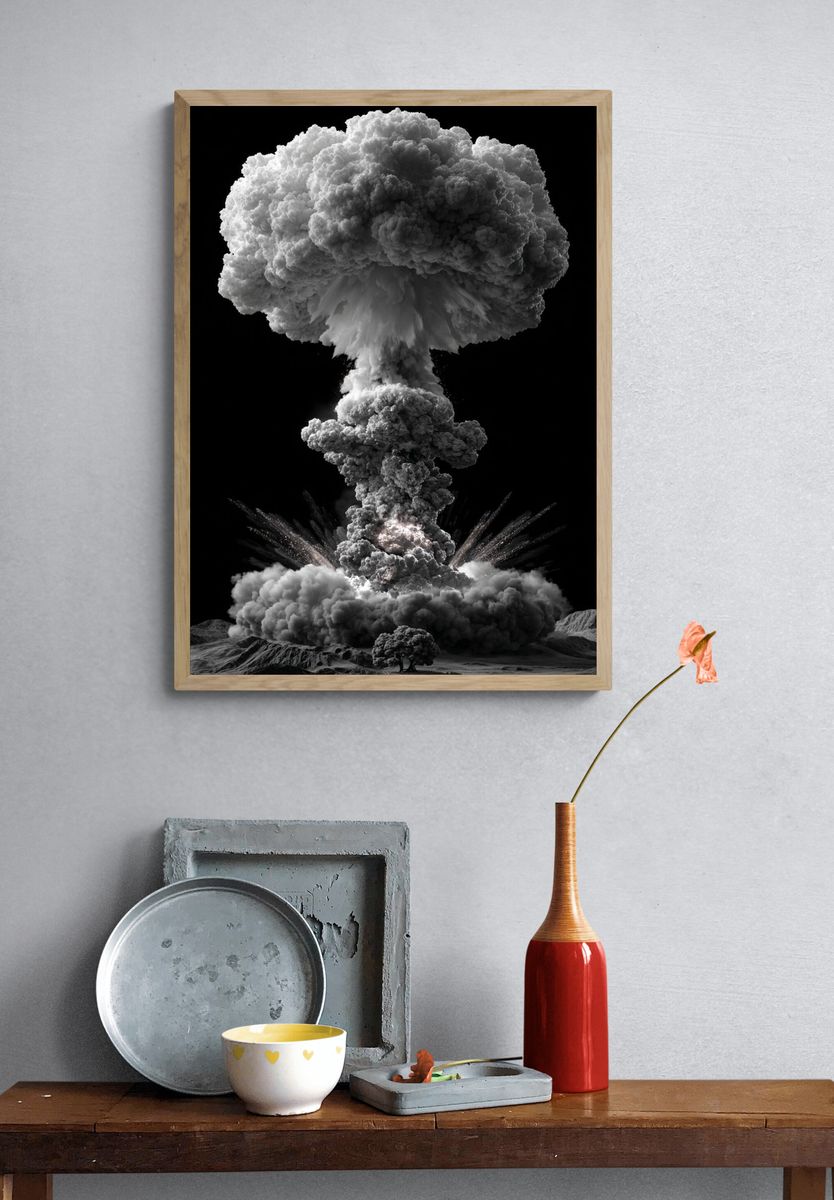 Atomic Mushroom Cloud Surreal Print. — room view 3