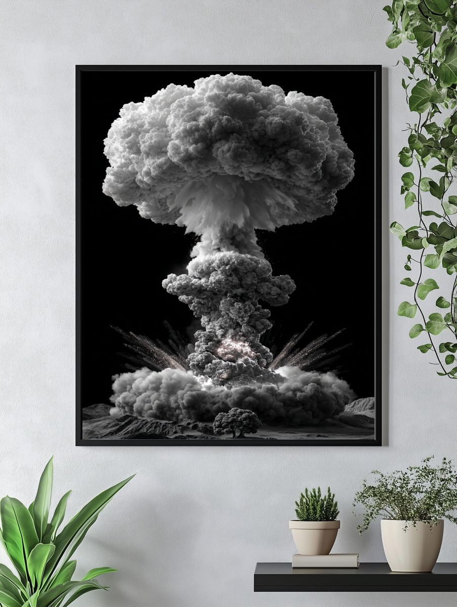 Atomic Mushroom Cloud Surreal Print. — room view 4