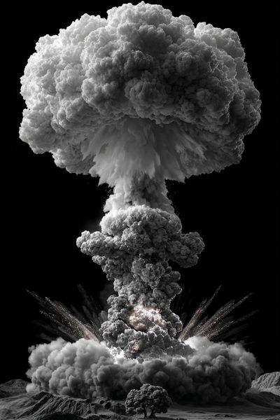 Atomic Mushroom Cloud Surreal Print. poster