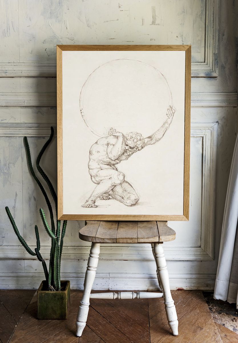 Crouching Figure Atlas (1481–1536), vintage. room preview