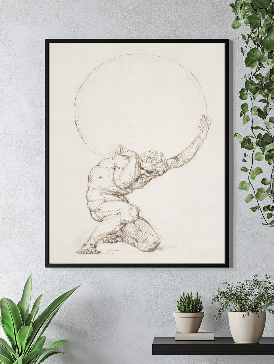 Crouching Figure Atlas (1481–1536), vintage. — room view 4