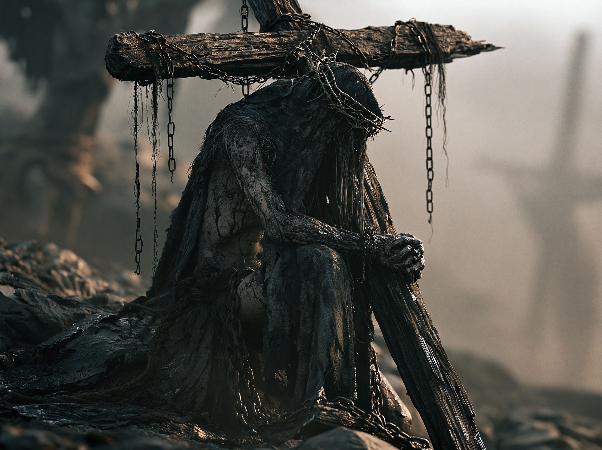 Dark Crucifix Figure Poster. poster — fine-art art