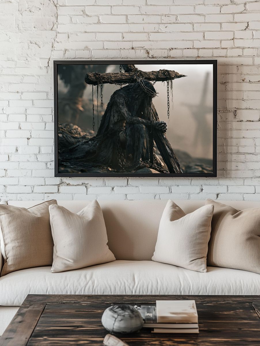 Dark Crucifix Figure Poster. room preview