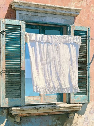 Mediterranean Window Laundry Print. poster
