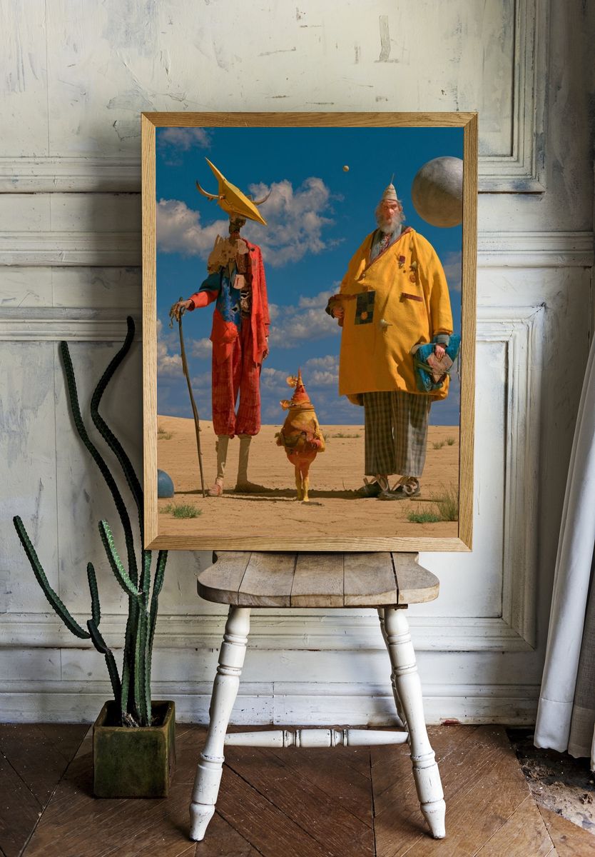 Surreal Desert Figures Fine-Art Print. room preview