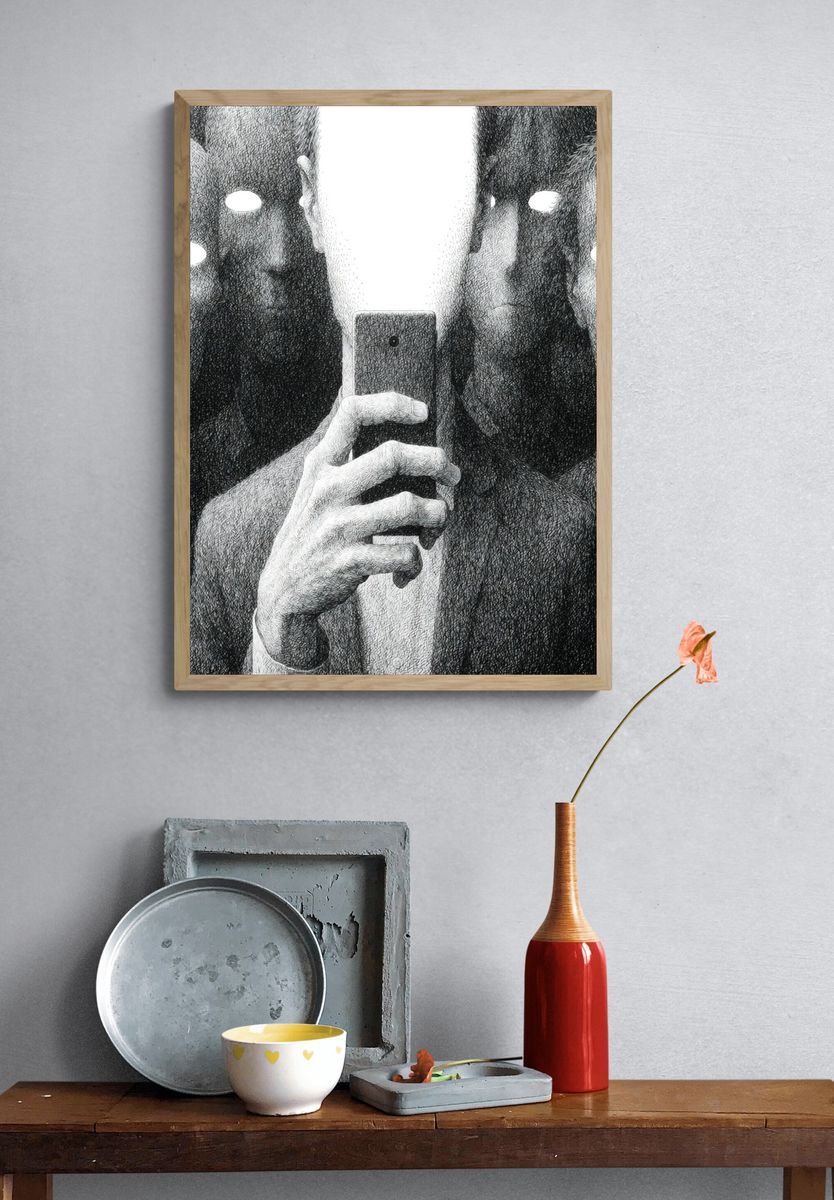Mirror Selfie Surrealism Print. — room view 3