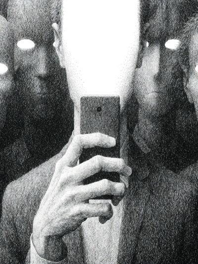 Mirror Selfie Surrealism Print.