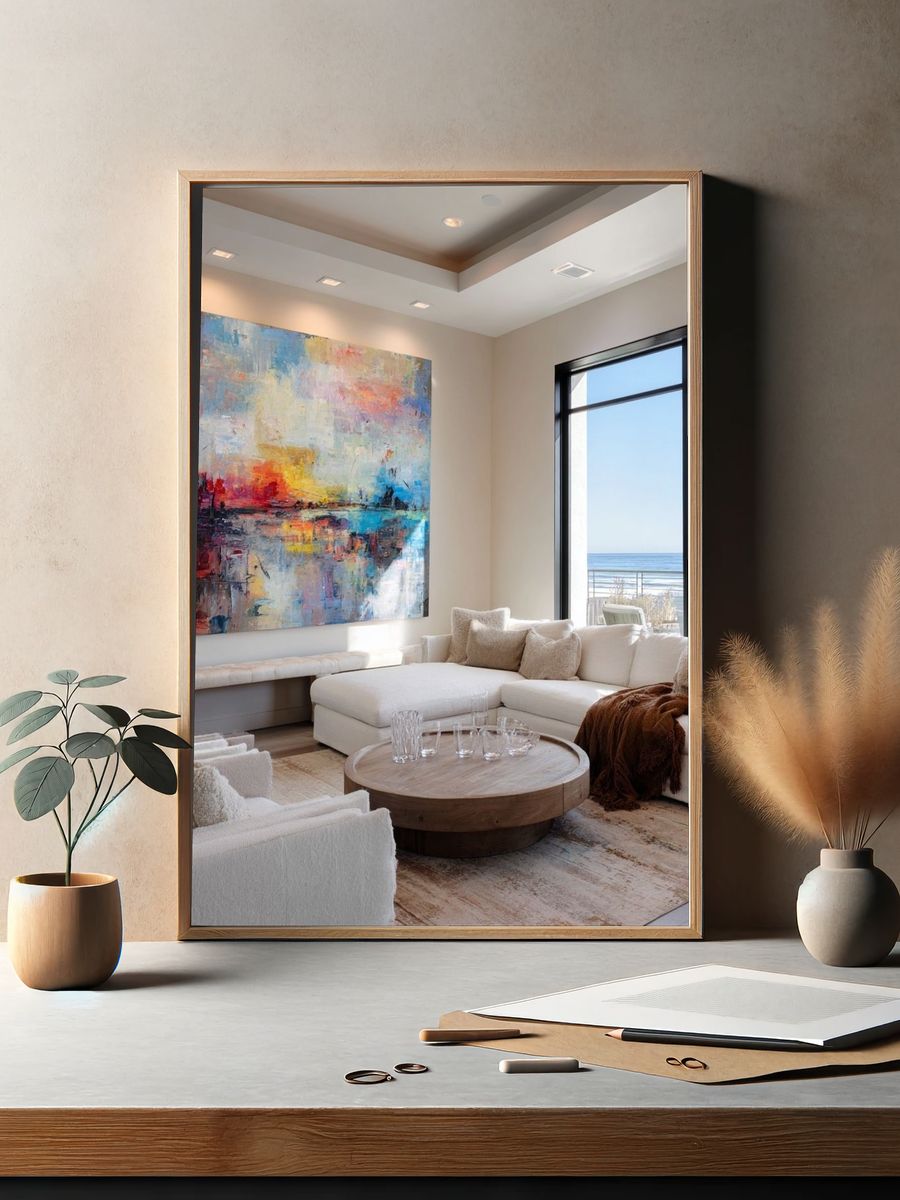 Coastal Sunset Abstract Poster. — room view 2