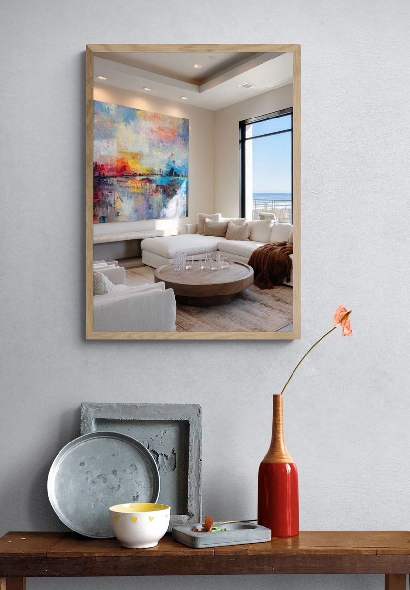 Coastal Sunset Abstract Poster. — room view 3