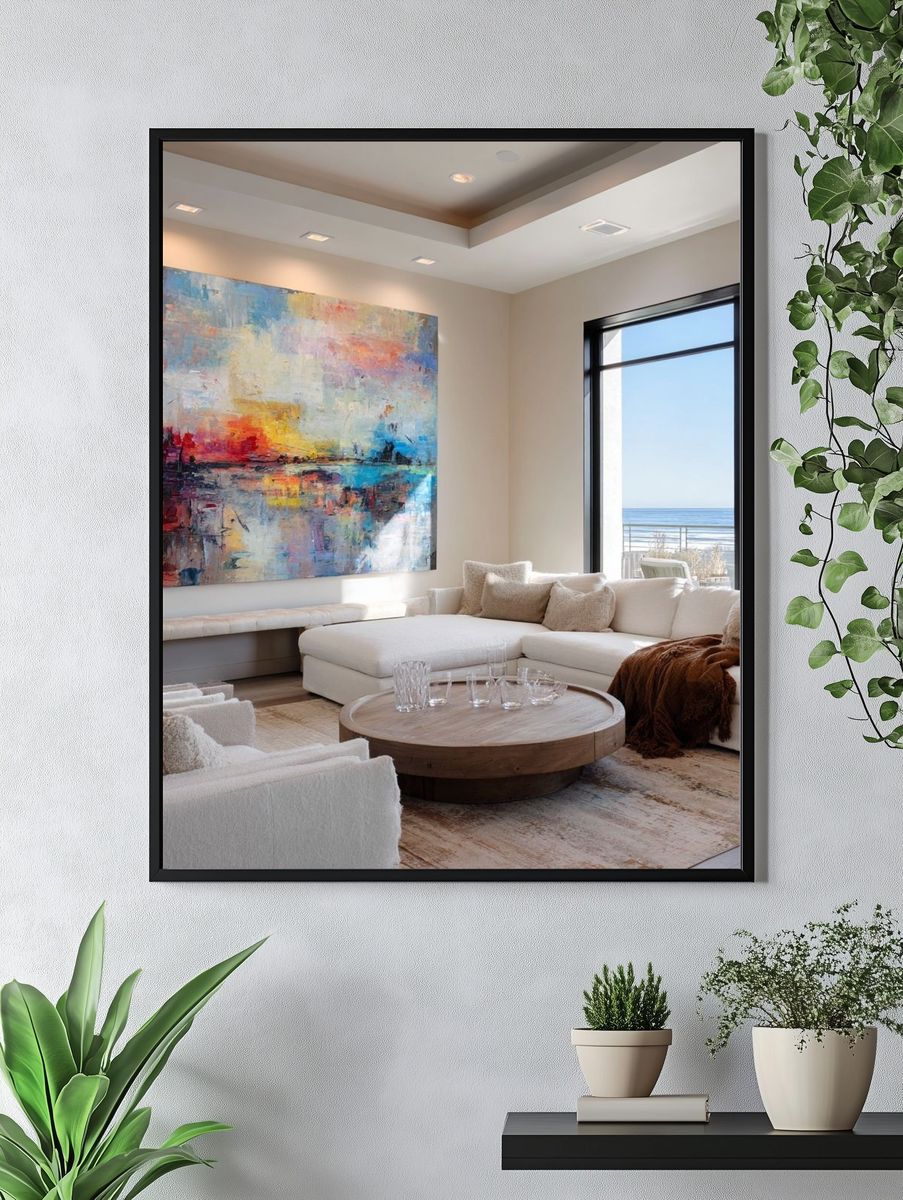 Coastal Sunset Abstract Poster. — room view 4