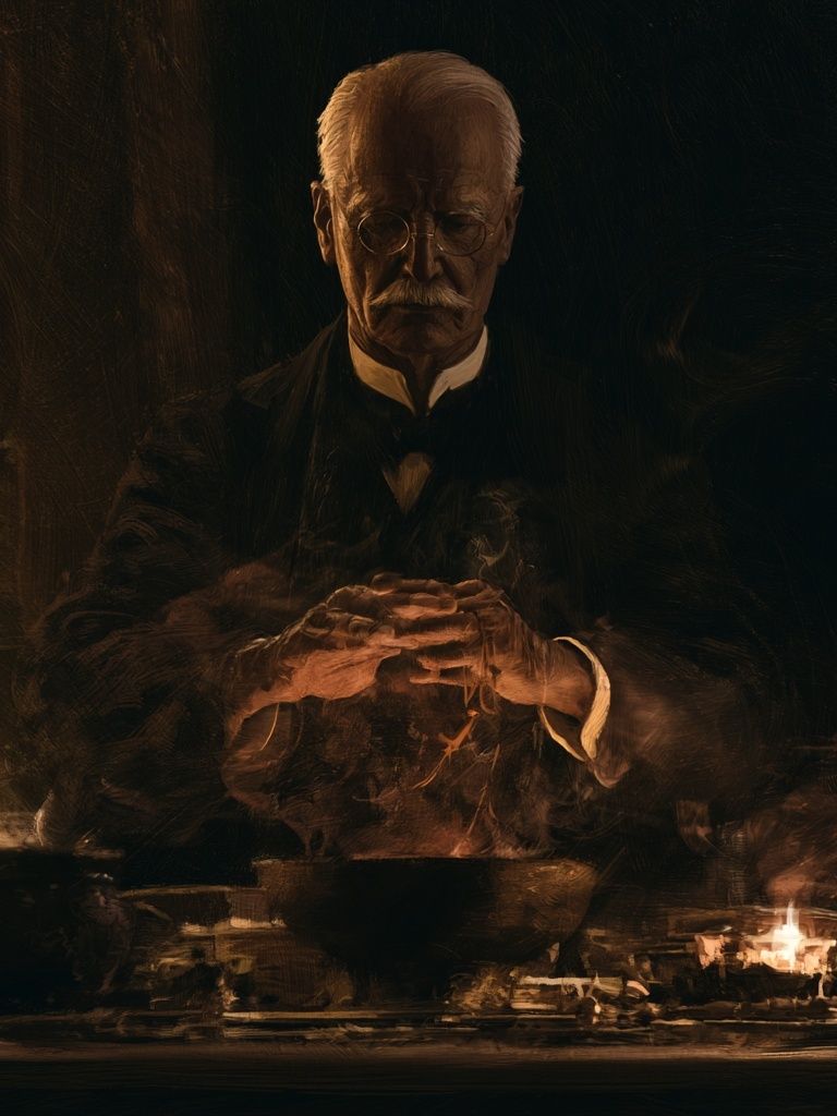 Dark Portrait of an Elderly Man Poster. poster detail