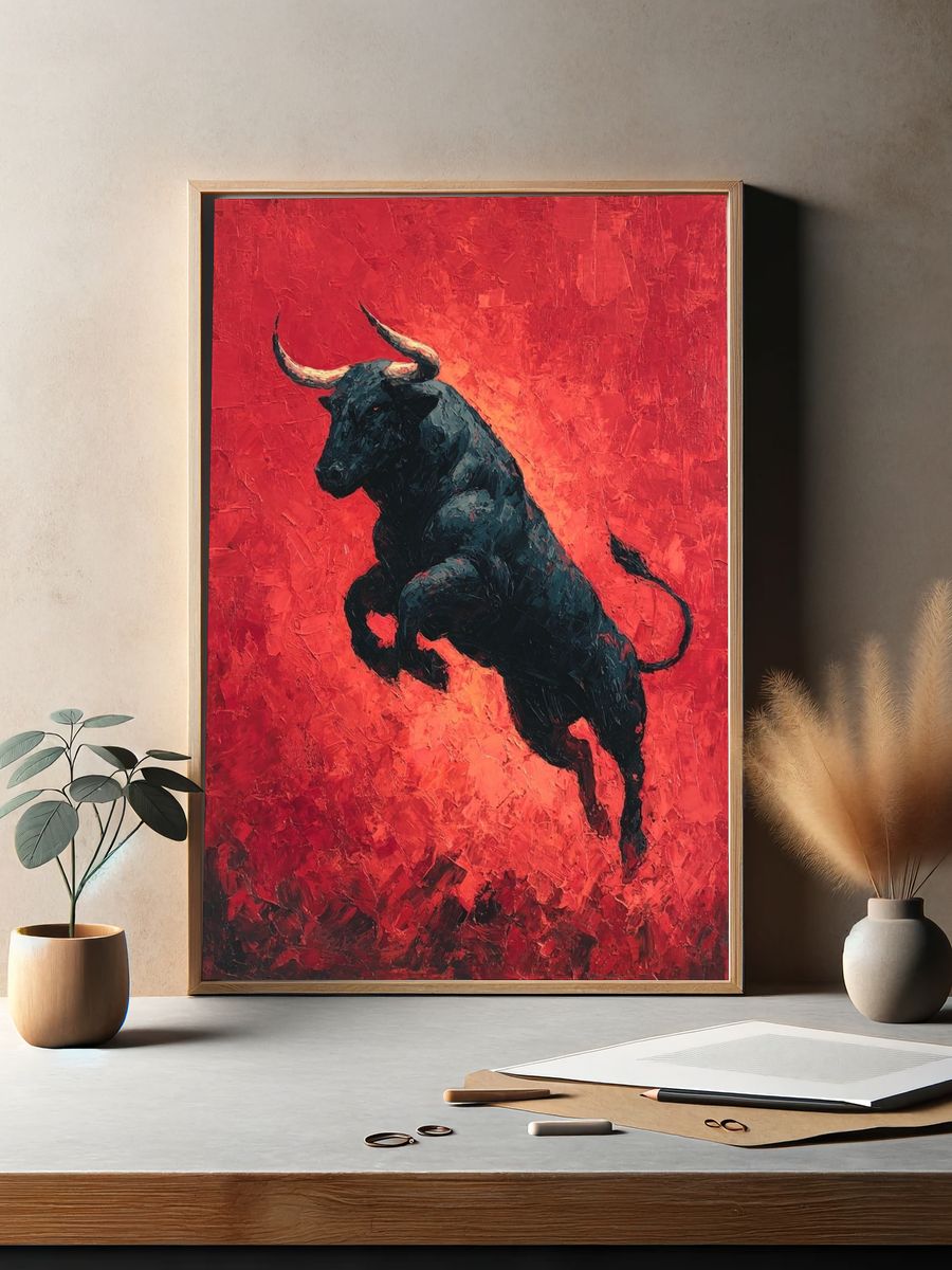 Charging Bull Contemporary Print. — room view 2