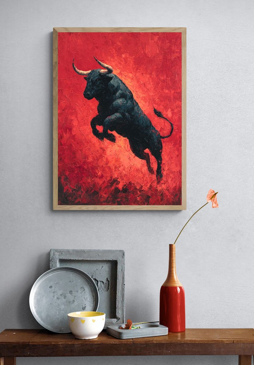 Charging Bull Contemporary Print. — room view 3