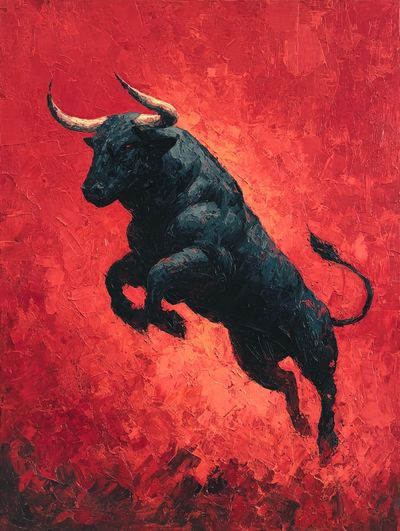 Charging Bull Contemporary Print.