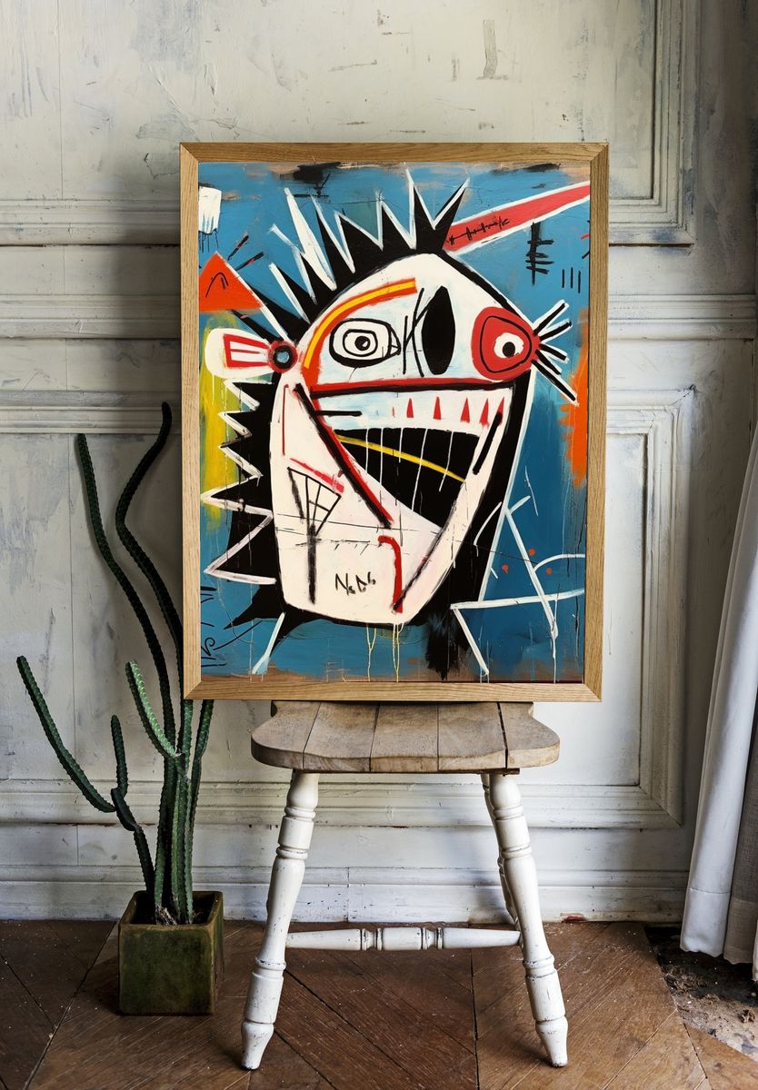 Abstract Face Street-Art Poster. — room view 1