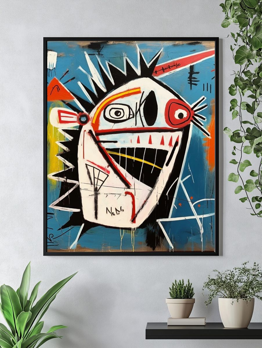 Abstract Face Street-Art Poster. — room view 4
