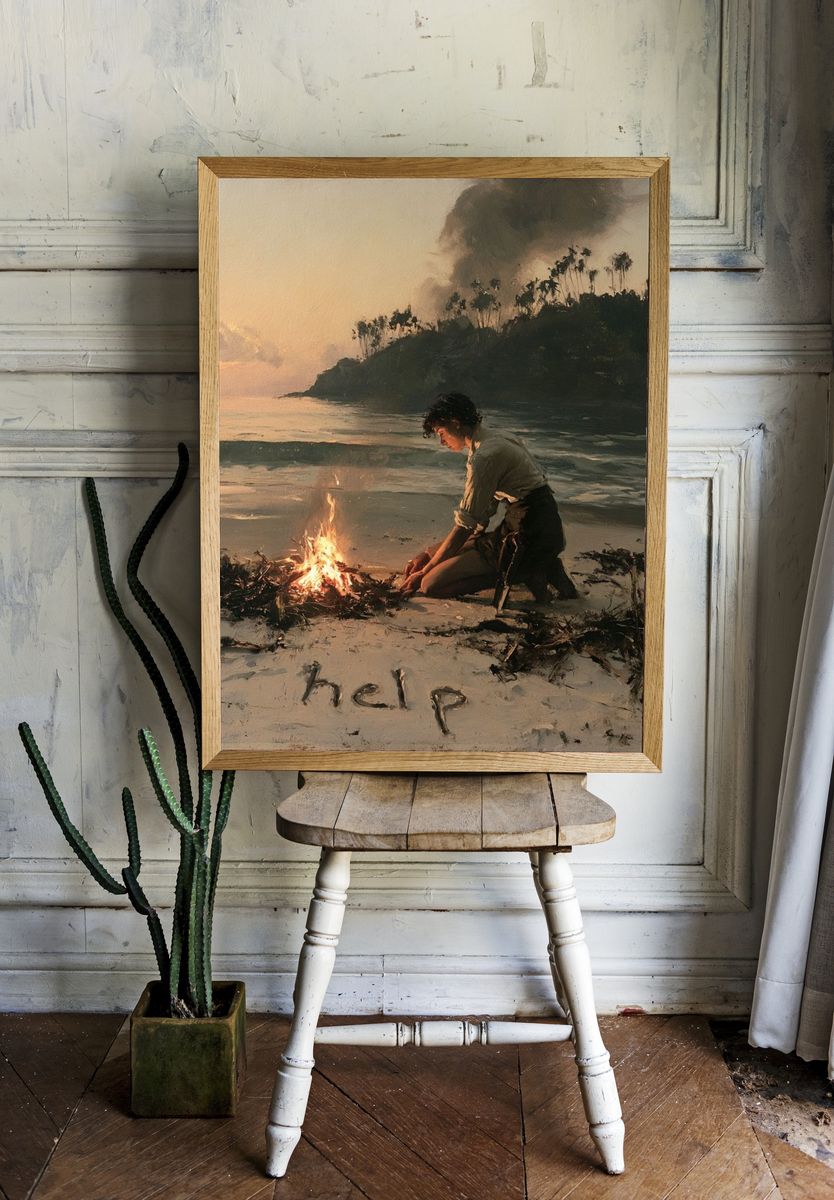 Beach Rescue Fine-Art Poster. — room view 1