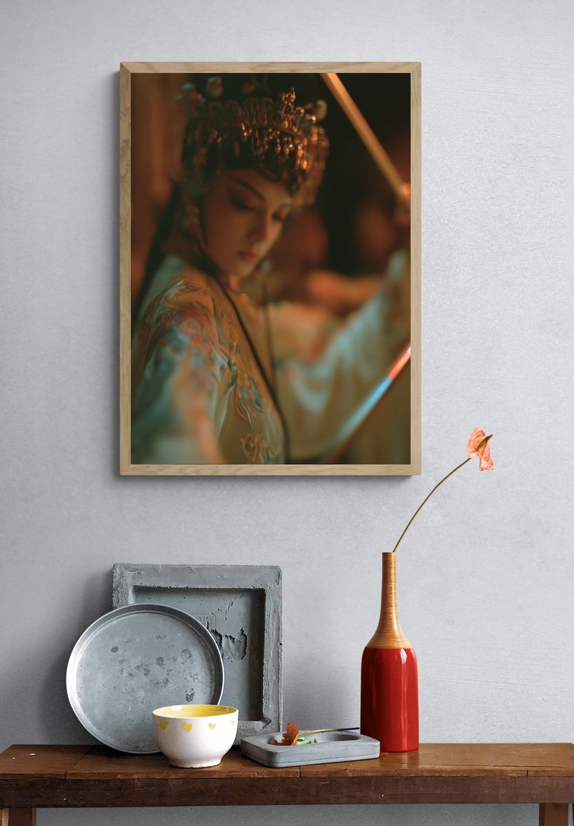 Candlelit Geisha Portrait Print. — room view 3
