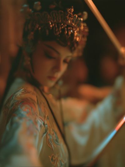 Candlelit Geisha Portrait Print. poster