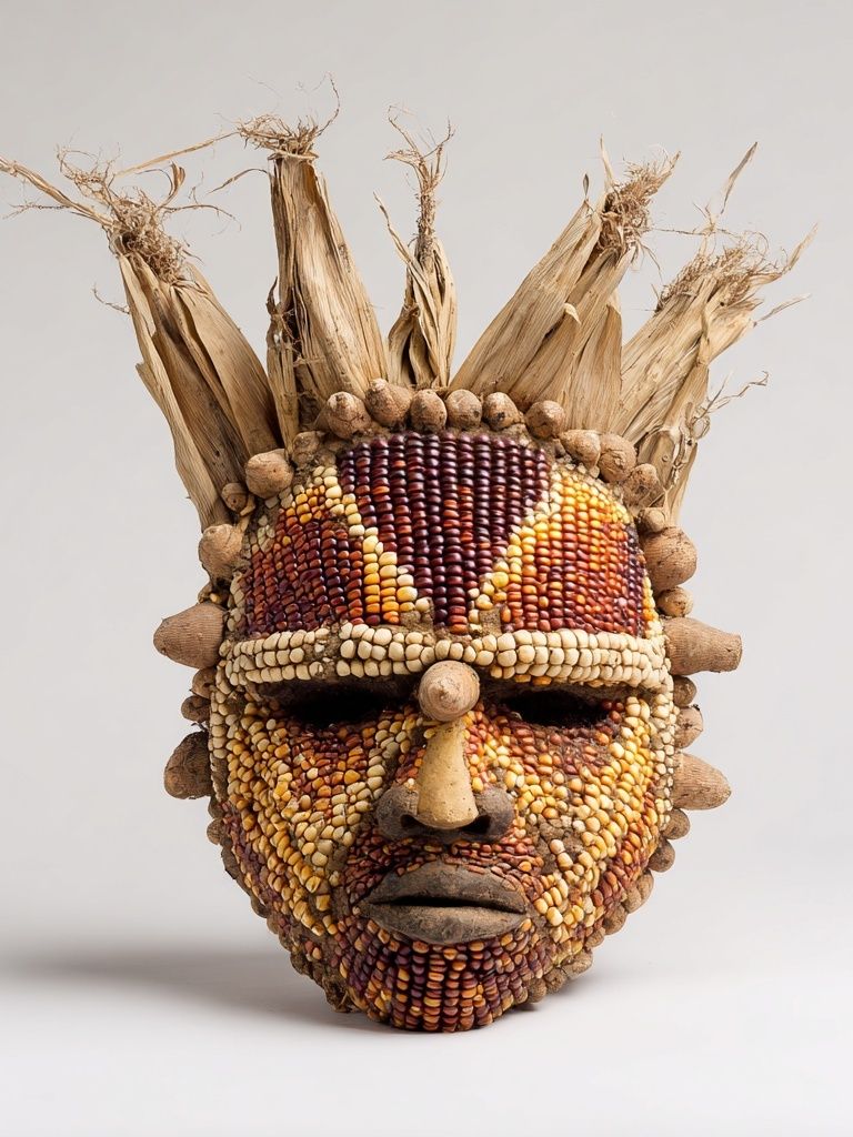 Corn Mask Sculpture Print. poster detail