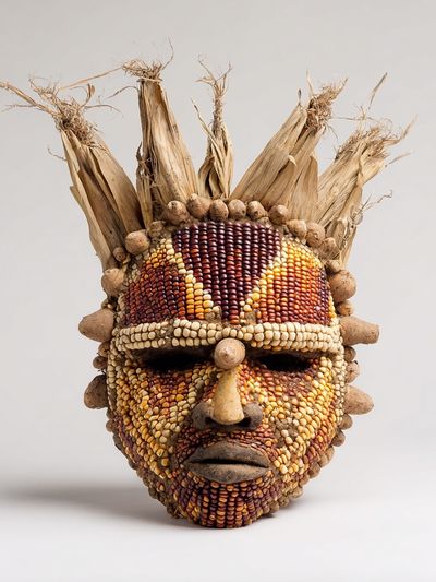 Corn Mask Sculpture Print. poster