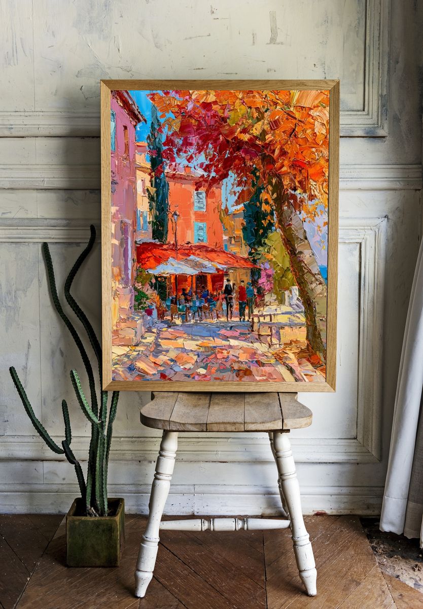 Mediterranean Street Cafe Print. room preview