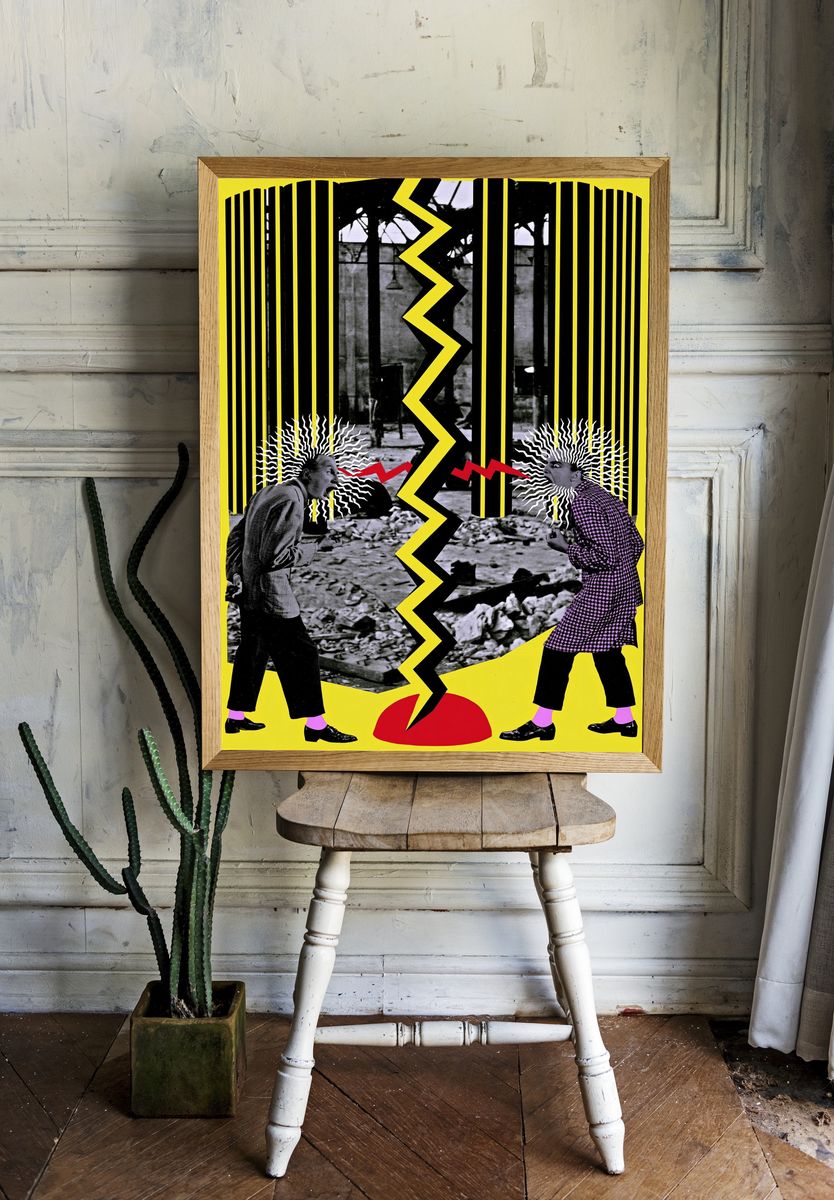Surreal Collision Collage Poster. room preview