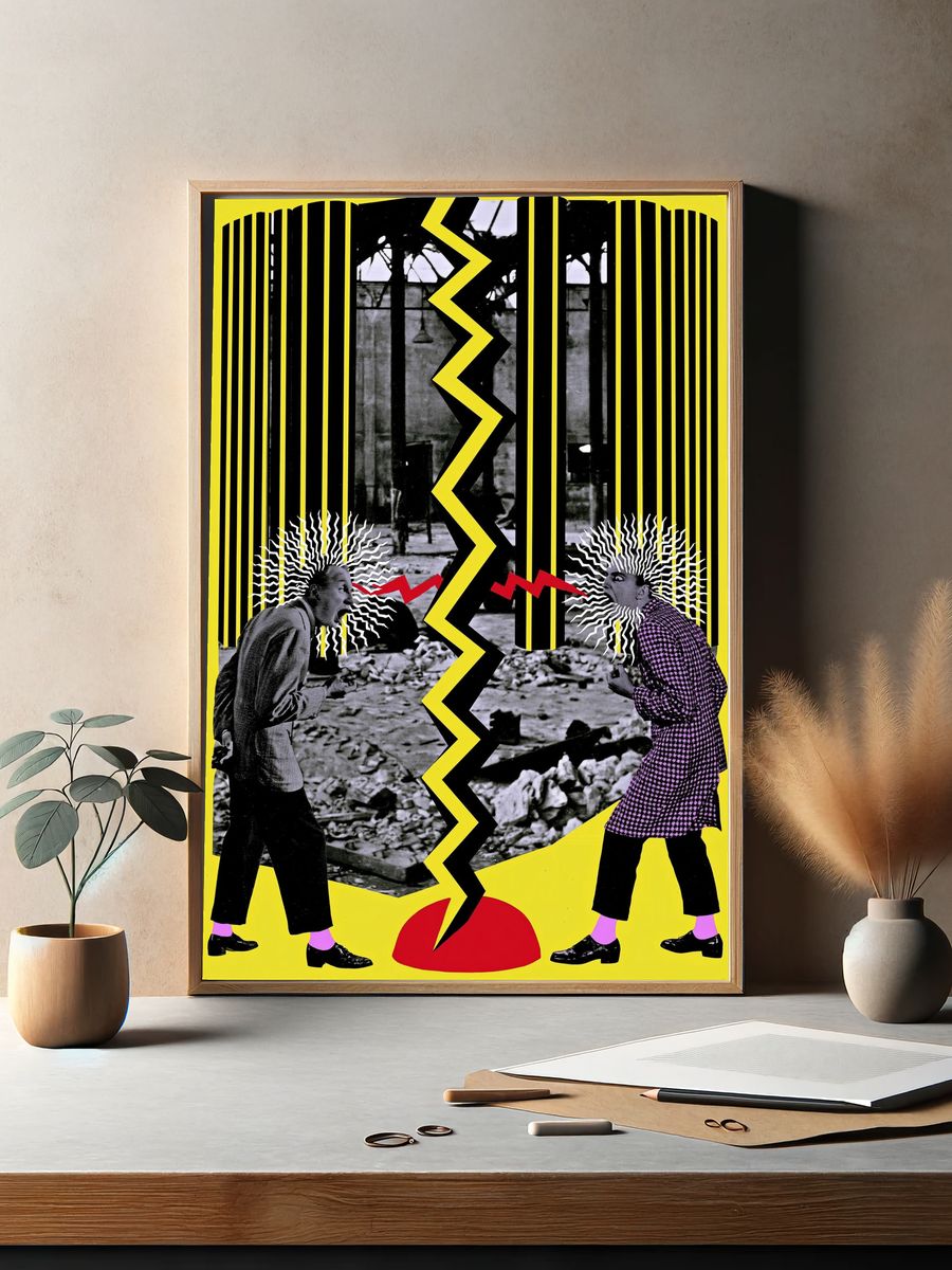 Surreal Collision Collage Poster. — room view 2