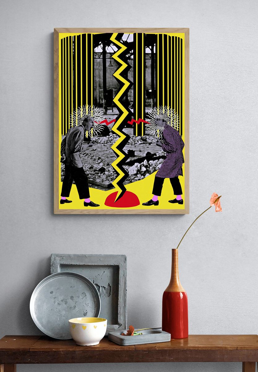 Surreal Collision Collage Poster. — room view 3