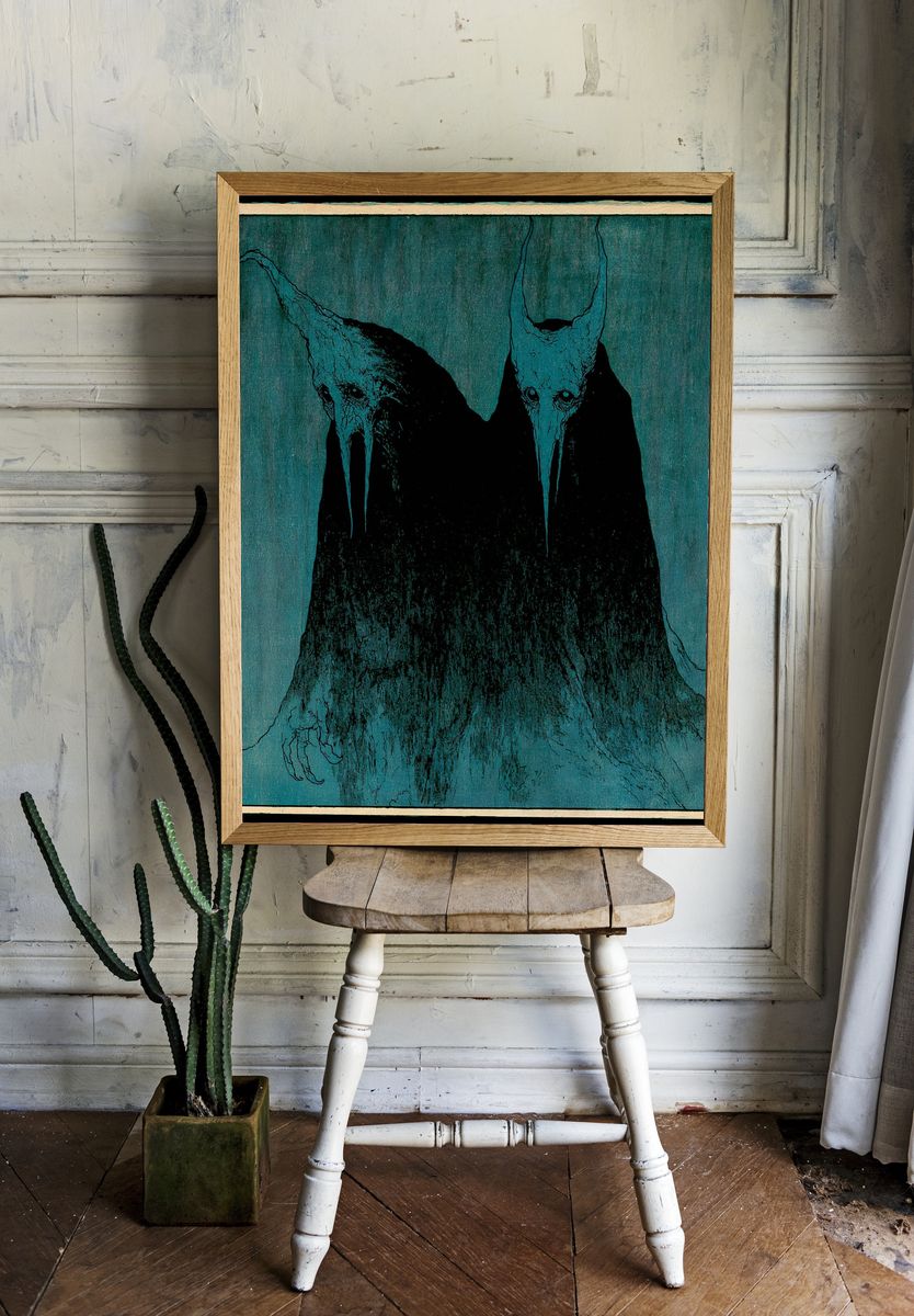 Twin Horned Spirit — Fine-Art Print. room preview
