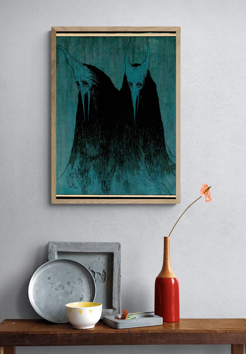 Twin Horned Spirit — Fine-Art Print. — room view 3