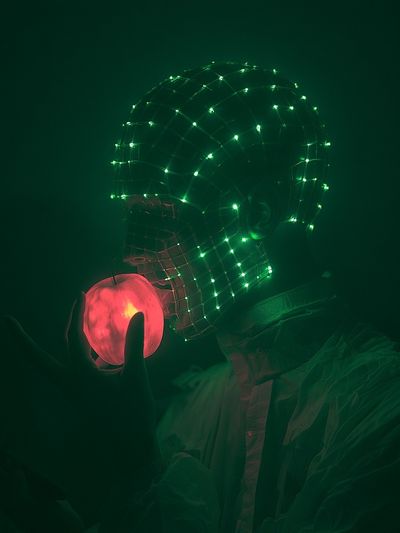 Neon Apple Surrealism Print. poster